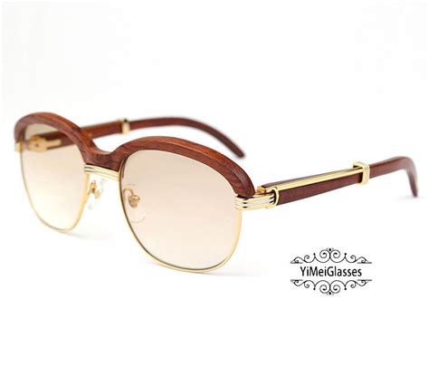 cheap cartier wood frame glasses